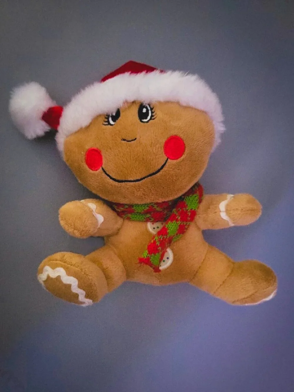 Gingerbread Man in Santa Hat Christmas Plush Dan Dee Collectors Choice